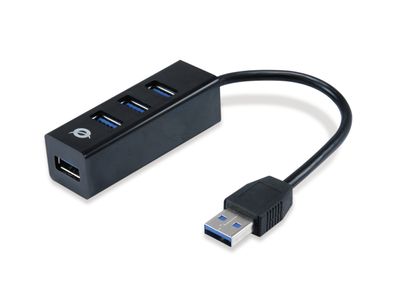 Conceptronic HUBBIES04B interface hub USB 3.2 Gen 1 (3.1 Gen 1) Type-A 5000 Mbit/s Zwart