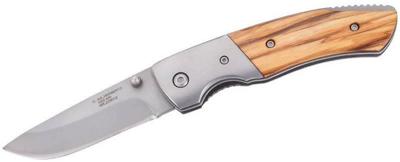 Herbertz eenhandsmes 19,5 cm RVS/hout zilver/bruin 2-delig