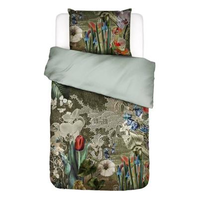 Essenza Nadia Dekbedovertrek - 1-persoons (140x200/220 Cm + 1 Sloop) - Katoen Satijn - Sage Green