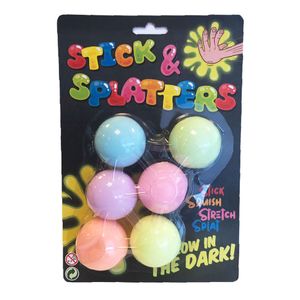 Sticky Stretch Ballen Glow in the Dark, 6st