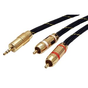 ROLINE GOLD audio aansluitkabel 3,5 mm stereo - 2x tulp, M/M, 2,5 m