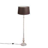 QAZQA Vloerlamp met linnen kap bruin 45 cm - Classico