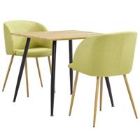 vidaXL 3-delige Eethoek stof groen