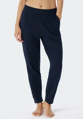 Pyjama Broek dames - Jersey Katoen - Katoenen losse lange pyjamabroek - 42 - Blauw - 42 - 42 - 42