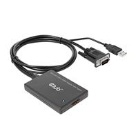 club3D CAC-1720 VGA en USB Type-A naar HDMI™-adapter met Pigtail St./B. 0,6m 28AWG