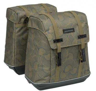 New Looxs fietstas dubbel Alba 34 liter bruin/zwart New Looxs fietstas dubbel Alba 34 liter bruin/zwart