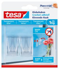 TESA 77735-00000 kledinghaak Binnen Universele haak Transparant 2 stuk(s)