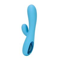 UltraZone Tease 6x Rabbit Style Silicone Vibe - Blue - thumbnail