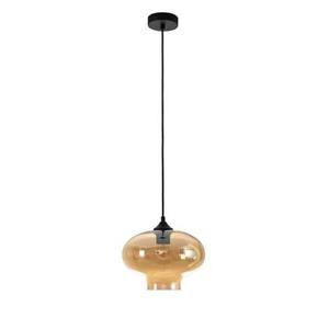 Artdelight Hanglamp Toronto Ø 27 cm amber glas zwart