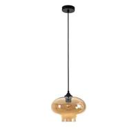 Artdelight Hanglamp Toronto Ø 27 cm amber glas zwart