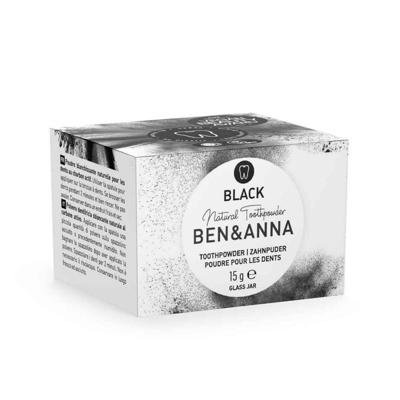 Ben & Anna Tandpoeder zwart active charcoal Ben & Anna Tandpoeder zwart active charcoal
