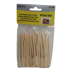 Benson Cocktail/tapas prikkers - 50x stuks - 9 cm - hout   -