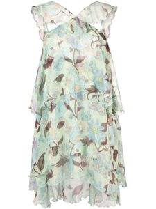 Stella McCartney robe Lady Garden à coupe courte - Vert