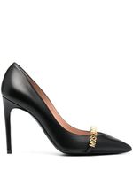 Moschino 100mm logo-lettering pumps - Noir - thumbnail