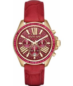 Horlogeband Michael Kors MK2452 Leder Rood 20mm