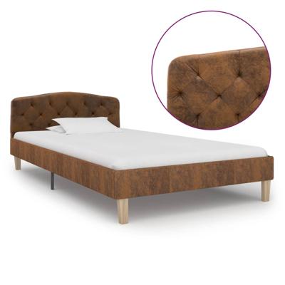 vidaXL Bedframe kunstsuède bruin 100x200 cm