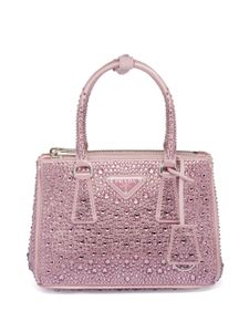 Prada mini sac Galleria à ornements en cristal - Rose