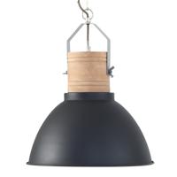 Steinhauer Landelijke hanglamp Denzel 38 38cm zwart met hout 7781ZW