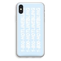 Hotline bling blue: iPhone X Transparant Hoesje