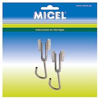 MICEL - 92576 riemschijf voor pergola-geleidingsprofiel, 2 stuks, voor buitenlagers, roestvrijstalen afwerking, 18,5 x 17 x 60 mm