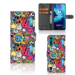 Motorola G8 Power Lite Wallet Case met Pasjes Punk Rock