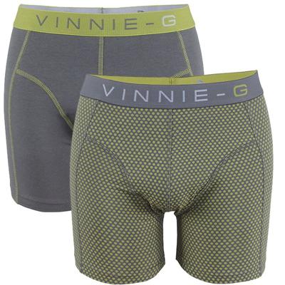Vinnie-G boxershorts Lime Dot - Grey 2-pack -XL