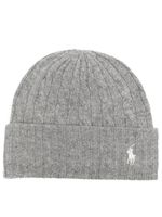 Polo Ralph Lauren bonnet en maille torsadée à logo brodé - Gris - thumbnail