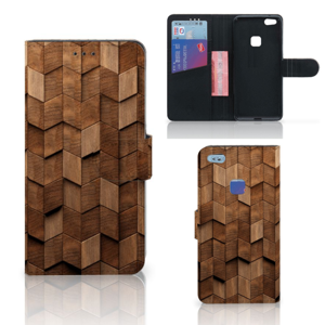 Book Style Case voor Huawei P10 Lite Wooden Cubes