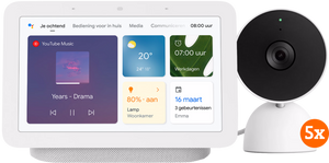 Google Nest Cam Indoor Wired 5-pack + Google Nest Hub 2