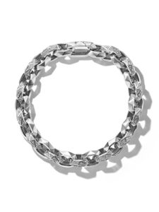 David Yurman bracelet Torqued Faceted en argent sterling serti de diamants