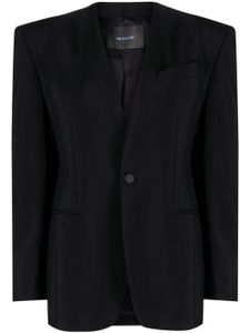 Mugler blazer à design structuré sans col - Noir