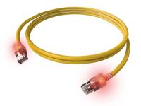 EasyLan DualBoot LED patchkabel RJ45 S/FTP Cat.6A (Class EA), met saCon stekker, LSOH, geel, 0,5 m