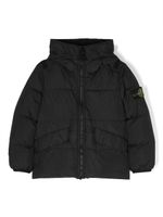 Stone Island Junior doudoune à patch logo - Noir - thumbnail