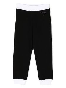 Balmain Kids pantalon de jogging en coton à logo imprimé - Noir