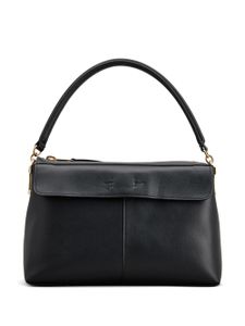 Tod's sac porté épaule en cuir à plaque logo - Noir