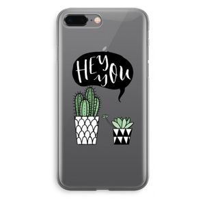 Hey you cactus: iPhone 8 Plus Transparant Hoesje