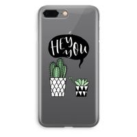 Hey you cactus: iPhone 8 Plus Transparant Hoesje - thumbnail