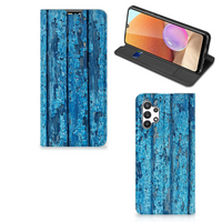 Samsung Galaxy A32 4G | A32 5G Enterprise Editie Book Wallet Case Wood Blue - thumbnail