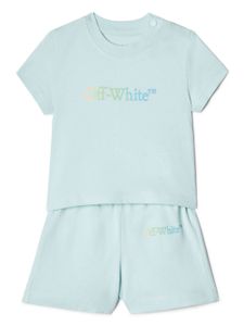 Off-White Kids short en coton à imprimé Arrow - Bleu