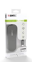 Emtec T650C Type-C HUB 6-poorts USB 3.2 Gen 1-Hub (USB 3.0) Zwart