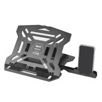 iggual Laptopstandaard tot 43,2 cm (17 inch), met 8 hellingshoeken, ergonomisch, opvouwbaar, met telefoonhouder en antislip onderlegger voor tafel en kantoor (RPSV17A)