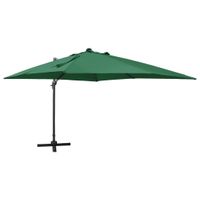 Zweefparasol met paal en LED-verlichting 300 cm groen - thumbnail