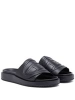 Diesel Sa-Slide D Oval W logo-embossed slides - Noir