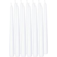 Enlightening Candles Dinerkaarsen - 24x stuks - wit - 8 branduren - 25 cm - kandelaar kaarsen