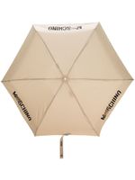 Moschino parapluie compact à logo imprimé - Tons neutres - thumbnail