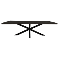 Eetkamertafel zwart | Denver | rechthoek | Mangohout | 200 x 100 x 76(h) cm