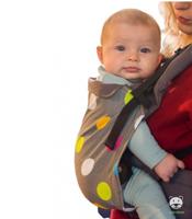 Luna Dream draagzak Grow Up Dots katoen grijs/roze/geel