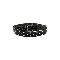 Pinned by K leren riem met studs zwart/zilver