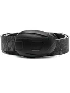 Diesel ceinture en cuir à boucle logo - Noir