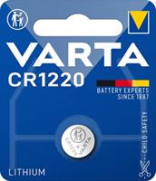 VARTA VCR1220 batterijen Electronics CR1220 Lithium knoopcel verpakking met 1 knoopcel in originele blisterverpakking van 1 exemplaar, Zilver, 1 pak